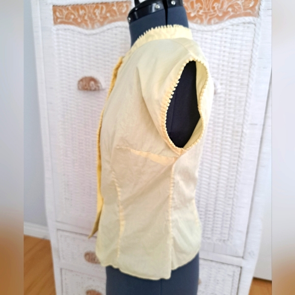VINTAGE Rhoda Lee Light Canary Yellow Short Sleeve Cotton Blouse SZ S - Picture 5 of 11